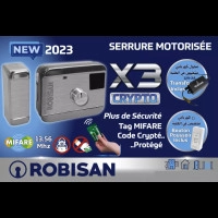 ROBISAN X3-CRYPTO Motorized Lock With Integrated Card Reader, Power Supply and EXIT Buttons