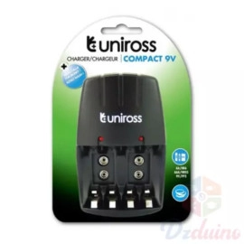 CHARGEUR DE BATTERIE COMPACT AA/AAA/9V R6/R003/PP3 UNIROSS UCW001